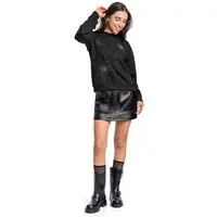 Infantil - Blusão Juvenil em Moletom com Strass Gloss Preto