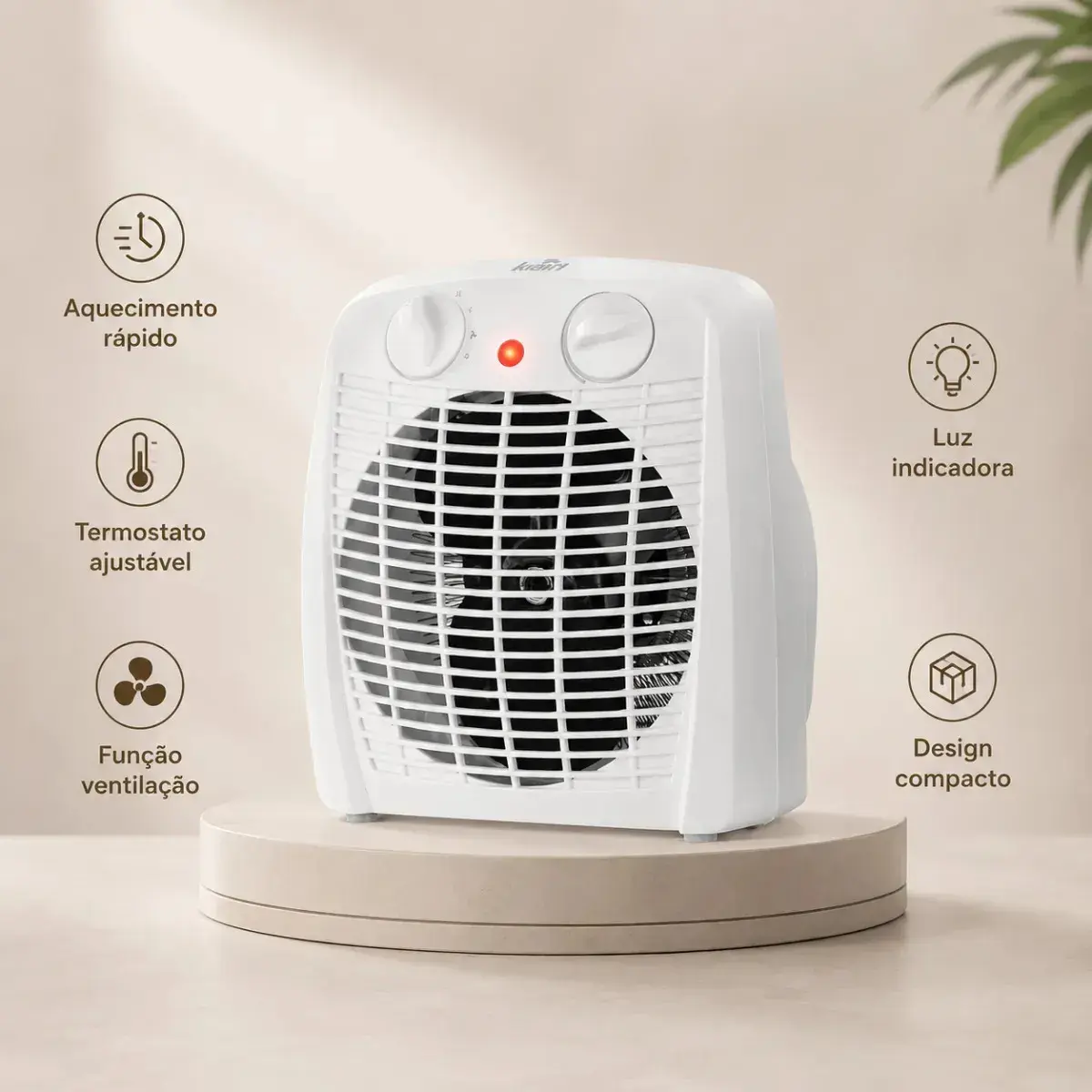 Aquecedor Elétrico 1500w Aq-100 Kian Branco thumbnail 8