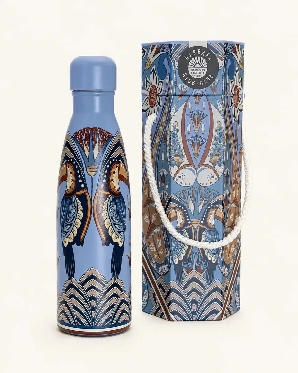 Garrafa Térmica Farm ETC Glub Glub de 500 mL, em Aço Inoxidável Azul
