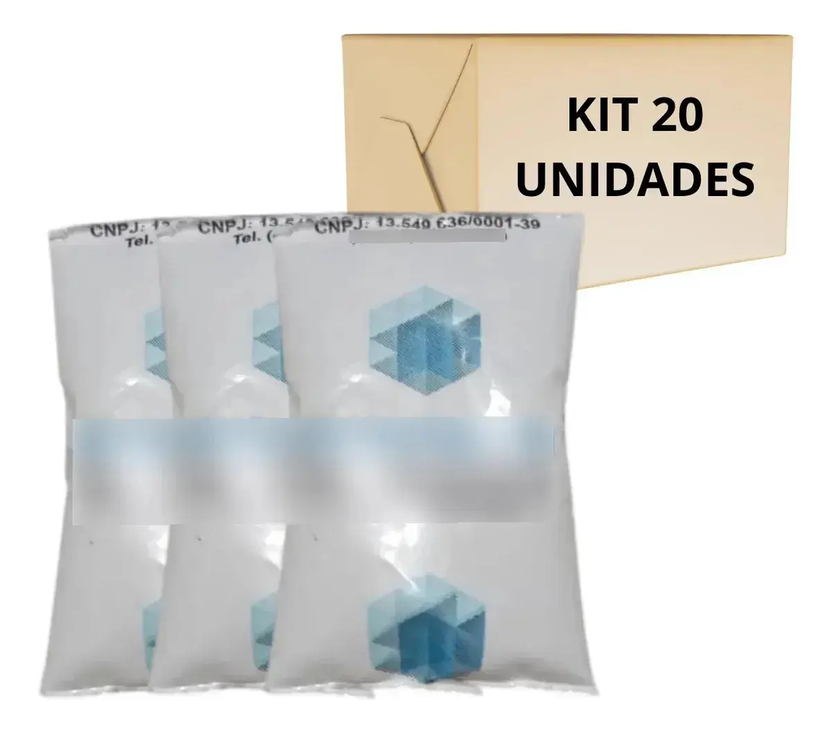 Kit 20 Gelo Artificial Reutilizável Flexível 15g Branco