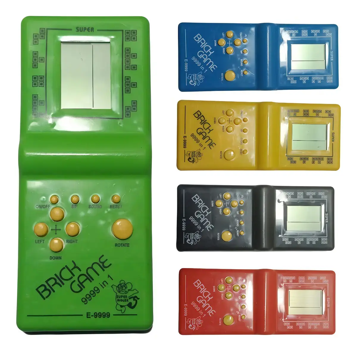 Console Portátil Brick Game 9999 in 1 com 9999 Jogos Tetris Verde