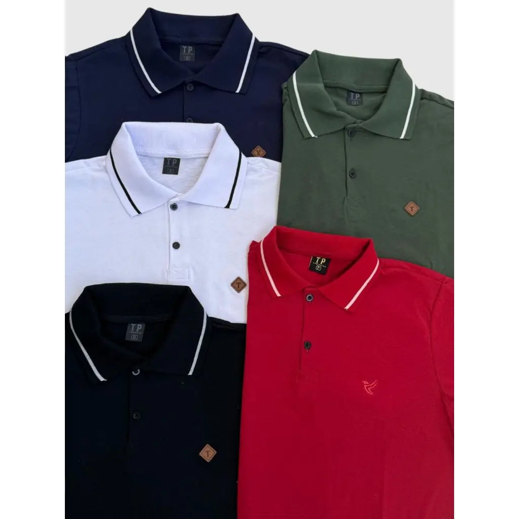 Kit 5 e 3 Camiseta Gola Polo Masculina 100% Algodão Varias Cores Camisa Basica Para Homem