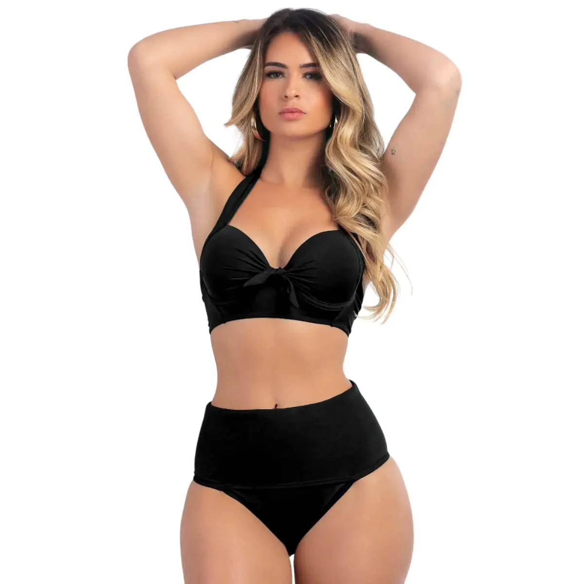 Conjunto Moda Praia Calcinha Disfarça Barriguinha Bojo Taça Aro Sustentação Levanta Seio Modelador Confortável Hot Pants Chapa Barriga