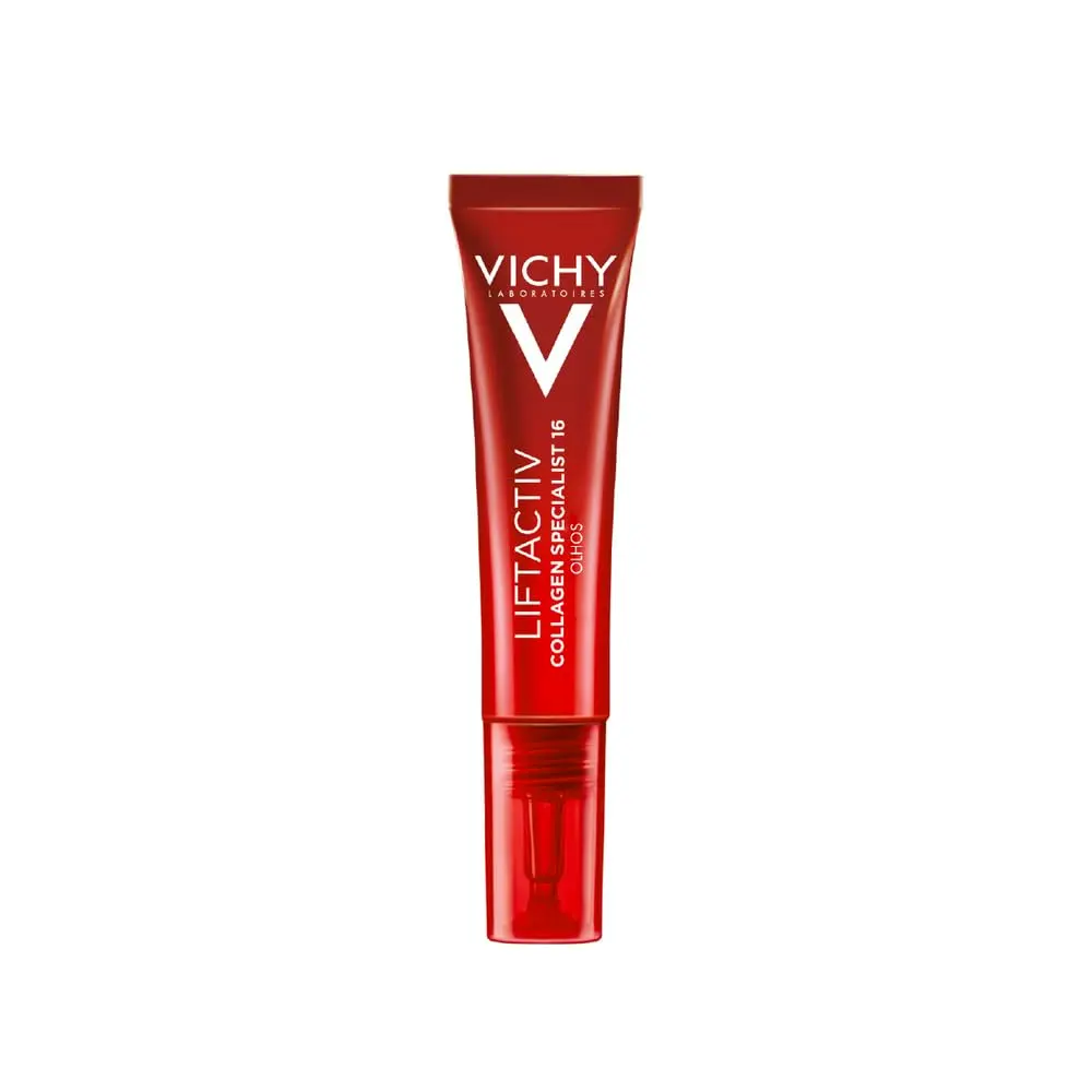 Creme Antirrugas Olhos Vichy Liftactiv Colágeno Specialist 16 15ml | Creme para área dos olhos com Tecnologia Co-Bonding que estimula o colágeno, firma a pele e reduz olheiras visíveis