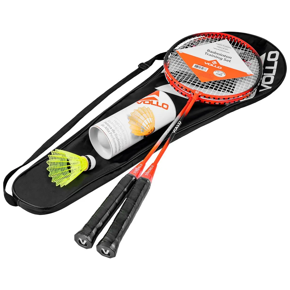 Vollo Kit Badminton 2 Raquetes + Petecas
