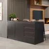 Bancada Bartira Gourmet com 2 Portas, 4 Gavetas e 1 Prateleira - 180,6cm de largura - Stone e Grafite - 1