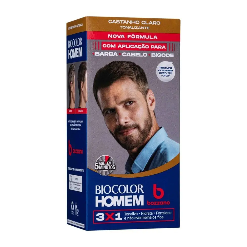 Biocolor Homem Tonalizante De Cabelo Masculino Bozzano Castanho Claro