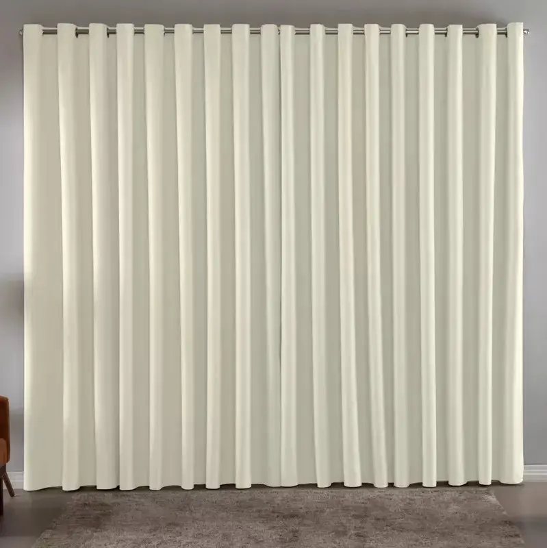 Cortina Blackout Em Tecido 3,00x2,80 Corta Luz Cor Palha - 1
