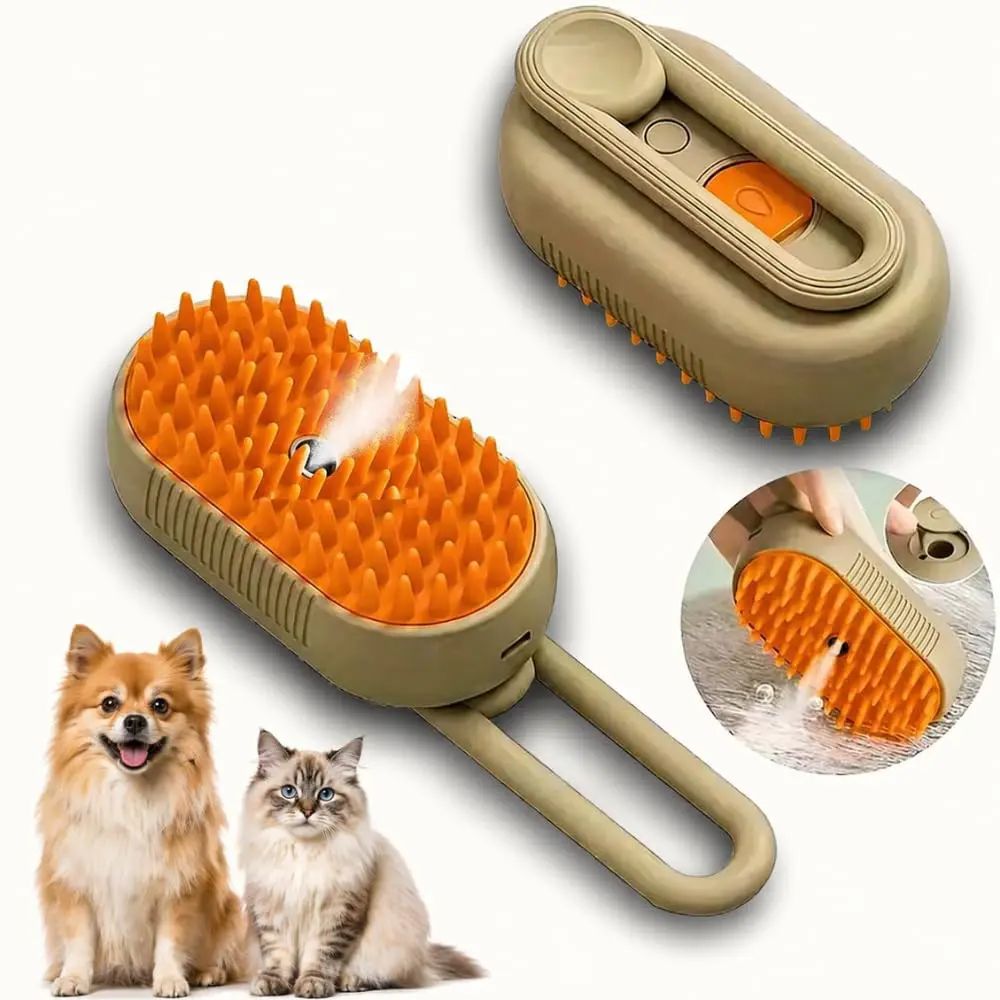 Escova Pet Elétrica 3 em 1 com Vapor Recarregável Cães e Gatos Premium - 1