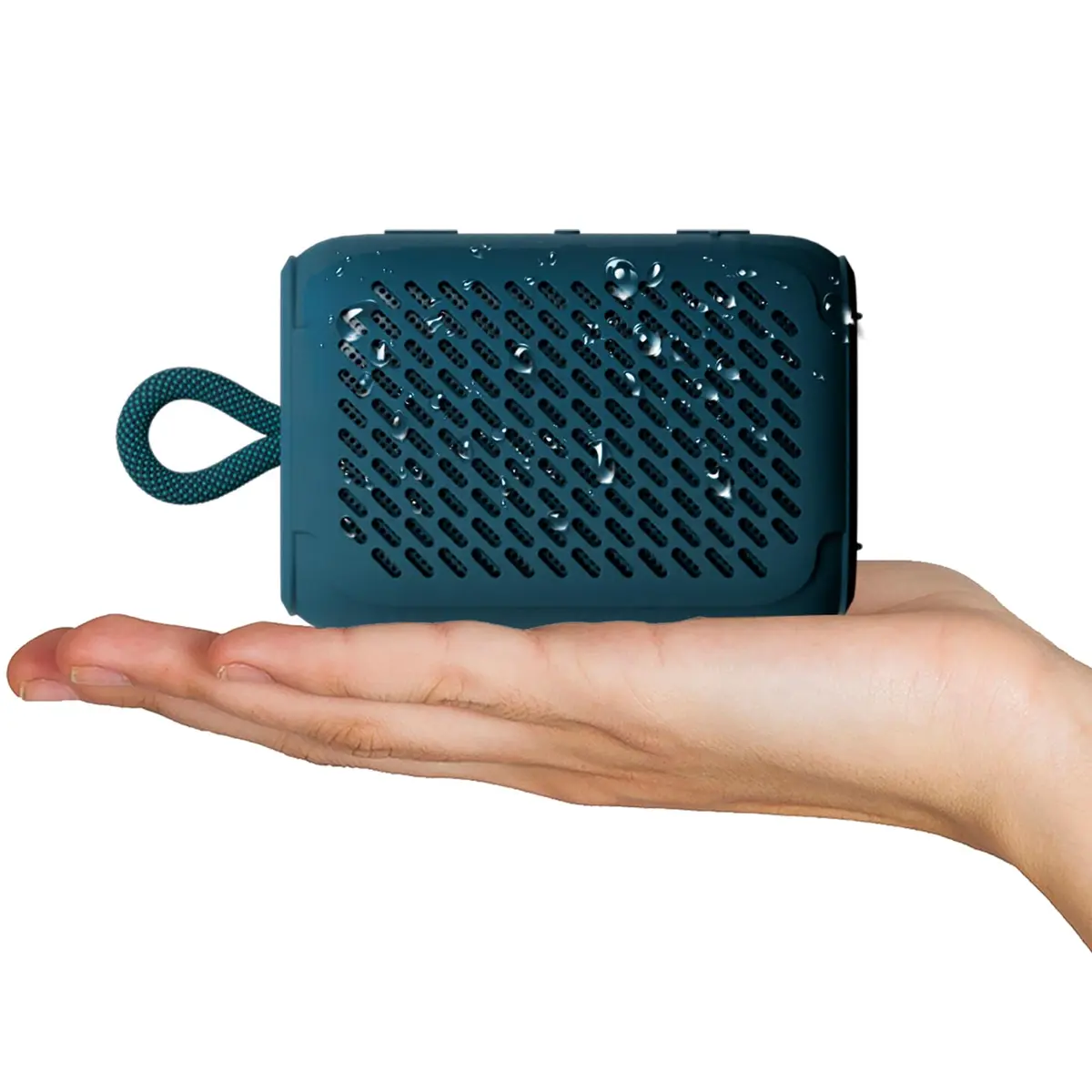 Ruimatech MS6 Caixa de Som Bluetooth Portátil IPX6, Grave Turbo 6W com Ímã NdFeB, 12h de Música, TWS Estéreo, Capa Antichoque, Hands-Free, Presente pra Festa, Trilha e Piscina (Azul)