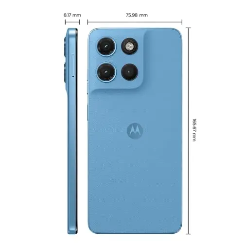 Smartphone Motorola Moto G17 4g - 128GB 12GB (4GB RAM + 8GB RAM Boost) camera 50MP Sony Lytia 600, tela Fhd+ 60hz, bateria 5200 mAh - Azul Claro thumbnail 4