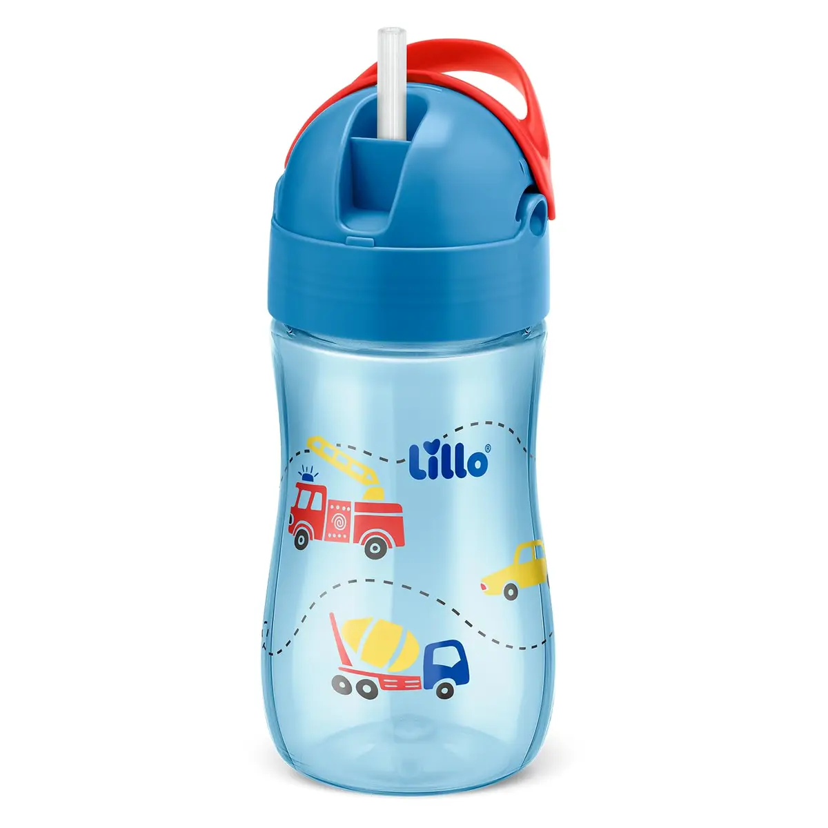 Lillo Copo Infantil Com Canudo Evolution 300Ml Azul -