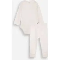 conjunto body e calça infantil algodão essencial off white