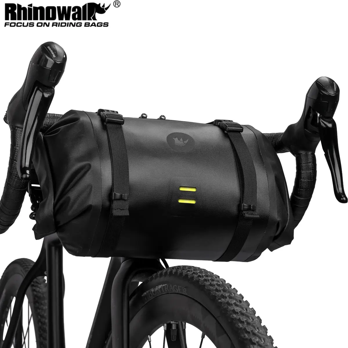Rhinowalk bolsa para guidão de bicicleta, à prova d'água, tubo frontal, bolsa para ciclismo, mtb, multifuncional, portátil, 12l, mtb, estrada, bolsa para guidão