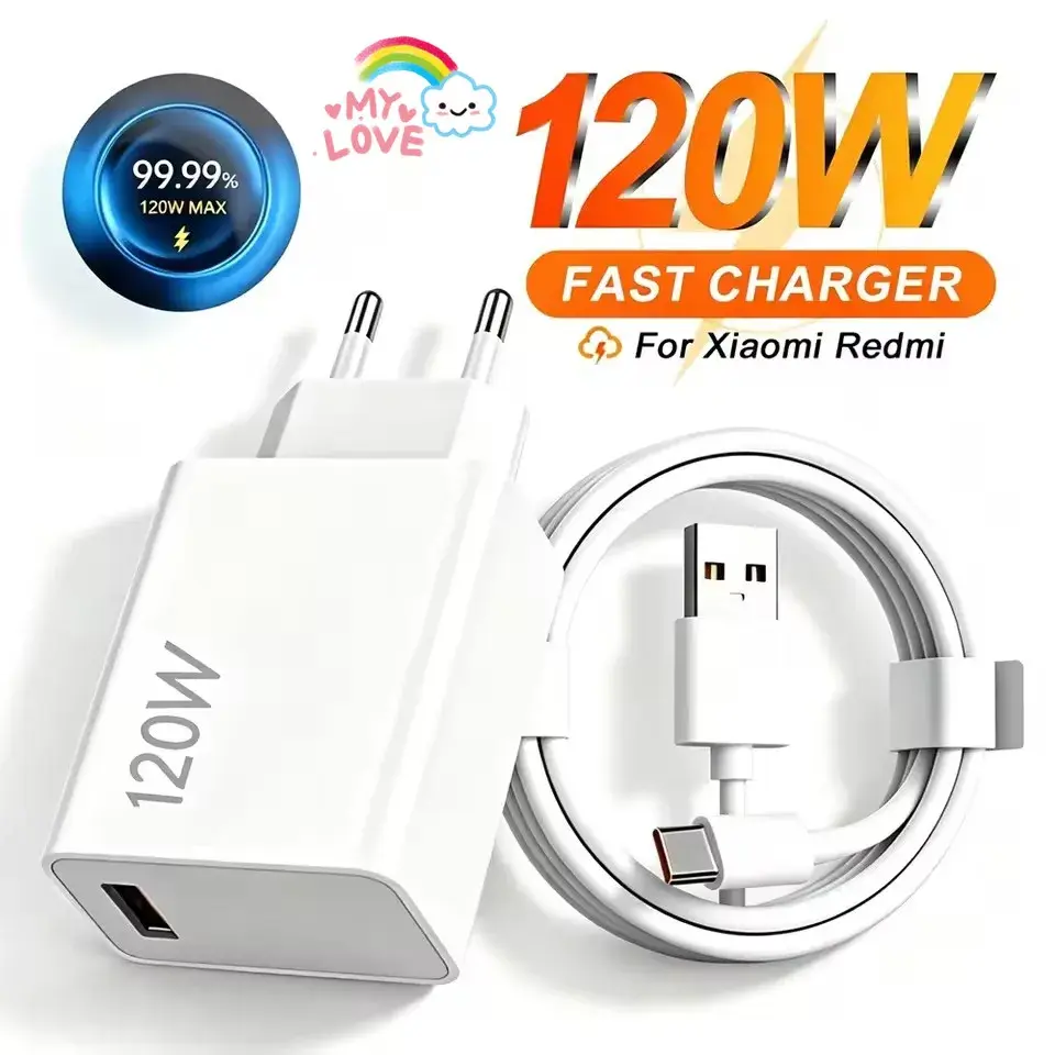 Carregador ultrarrápido de 120W para Xiaomi 13, 14, 15, 17, Redmi Note 14, 15, POCO X6, X7, F8, cabo de carregamento rápido USB tipo C com conector em ângulo de 90 graus.