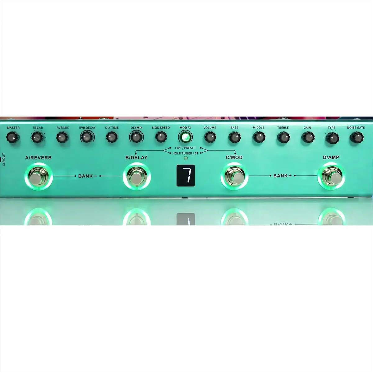 Pedal de Guitarra Multi-Efeitos, Effects Pedal guitarra Reverb Delay MOD AMP Bateria lítio M-VA-VE Tank-G Recarregável, 36 Presets, 9 Preamp Slots, 8 IR Cab Slots, 3 Simulação, Delay, Reverb Efeitos