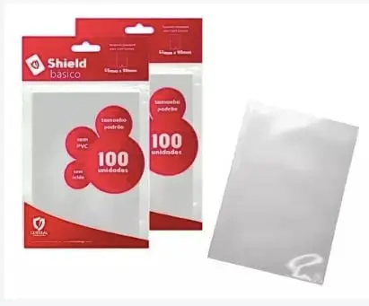 Central Shield 200 Sleeves Básico Card Games TCG Magic 63x88 Photocard 50 Micras Protetor de Carta Transparente