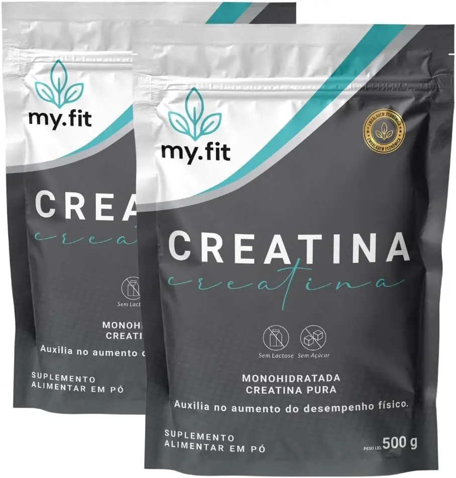 Kit 2x Creatina 100% Pura - Monohidratada com Laudo - Embalagem Econômica, Total 1kg - 1