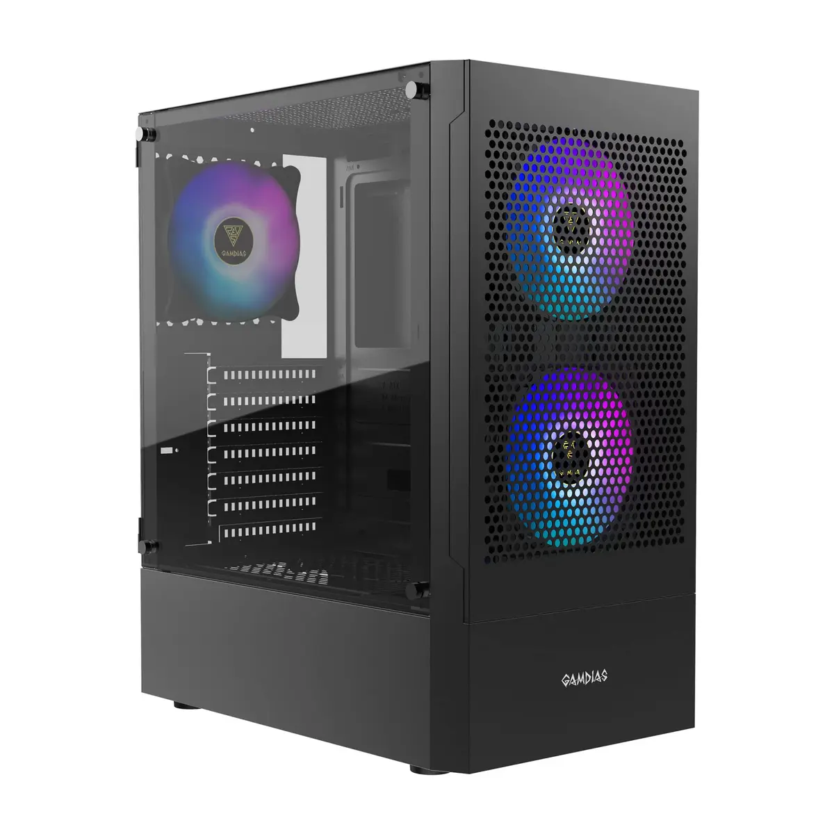 Gabinete Gamer Gamdias Talos E3 Mesh Preto com 3 Fans ARGB 120mm - 1