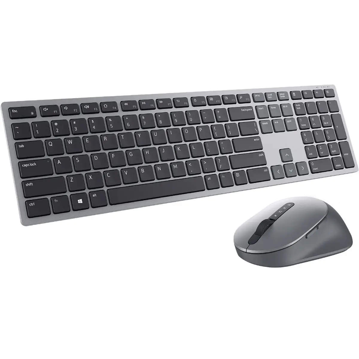 Combo Teclado e Mouse Sem Fio Dell Pro Plus KM7321W, Bluetooth 5.0, Cinza | DPI até 4000, Bateria até 36 Meses, 12 teclas programáveis, Receptor USB, Mouse com Sensor Óptico