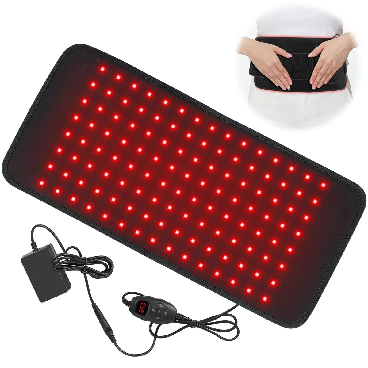 660 nm e 850 nm Cinto de Luz Vermelha para o Corpo, 83 x 10 cm Almofada de Cinto de Luz Vermelha