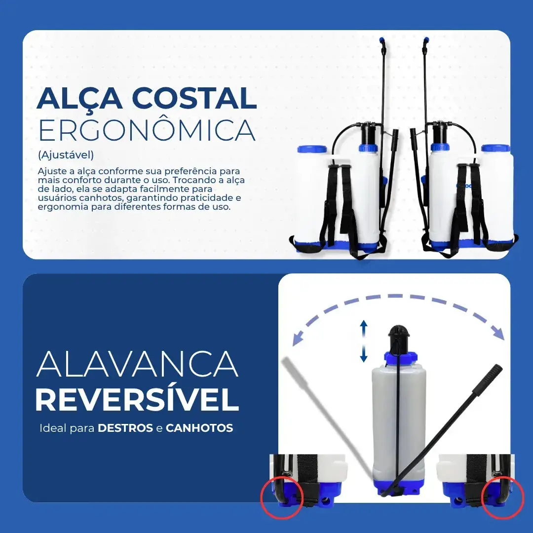 Pulverizador Manual Costal Agrícola 20 Litros Máquina Passar Veneno Insetos GJP200 GoodJob thumbnail 6