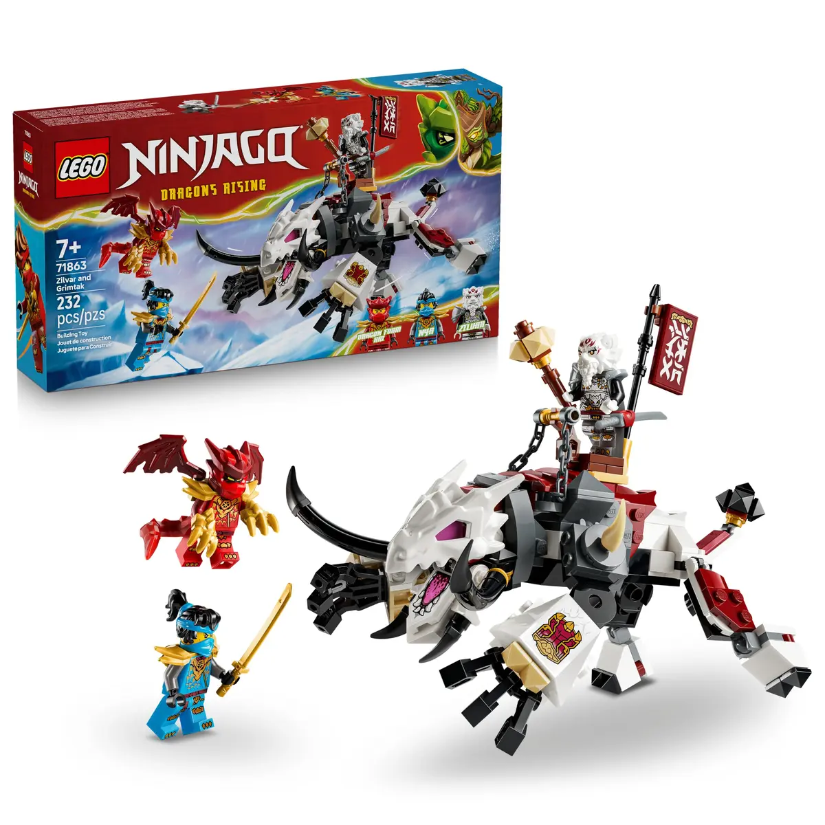 LEGO Ninjago Zilvar e Grimtak, o Dragão Feral 71863 - 1