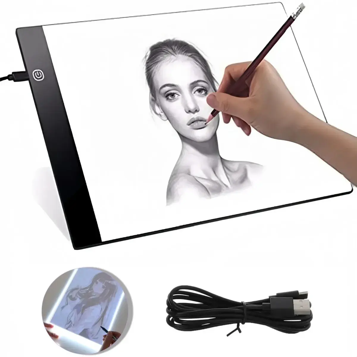 Mesa De Luz A4 Prancheta Digital Led Com Iluminação Ajustável Para Crianças E Designers