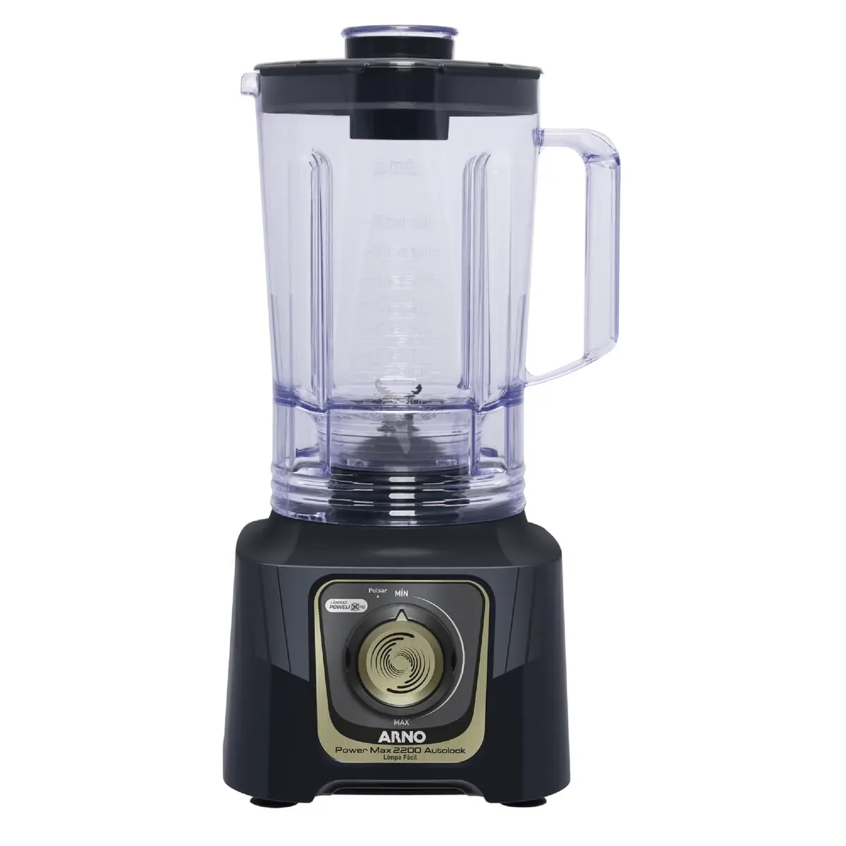 Liquidificador Arno Power Max Autolock 2200 LN82, Cinza Chumbo, com 6 Lâminas Powelix Pro, Tecnologia Anti Vazamento, Comfort Control e Limpeza Fácil, 220V