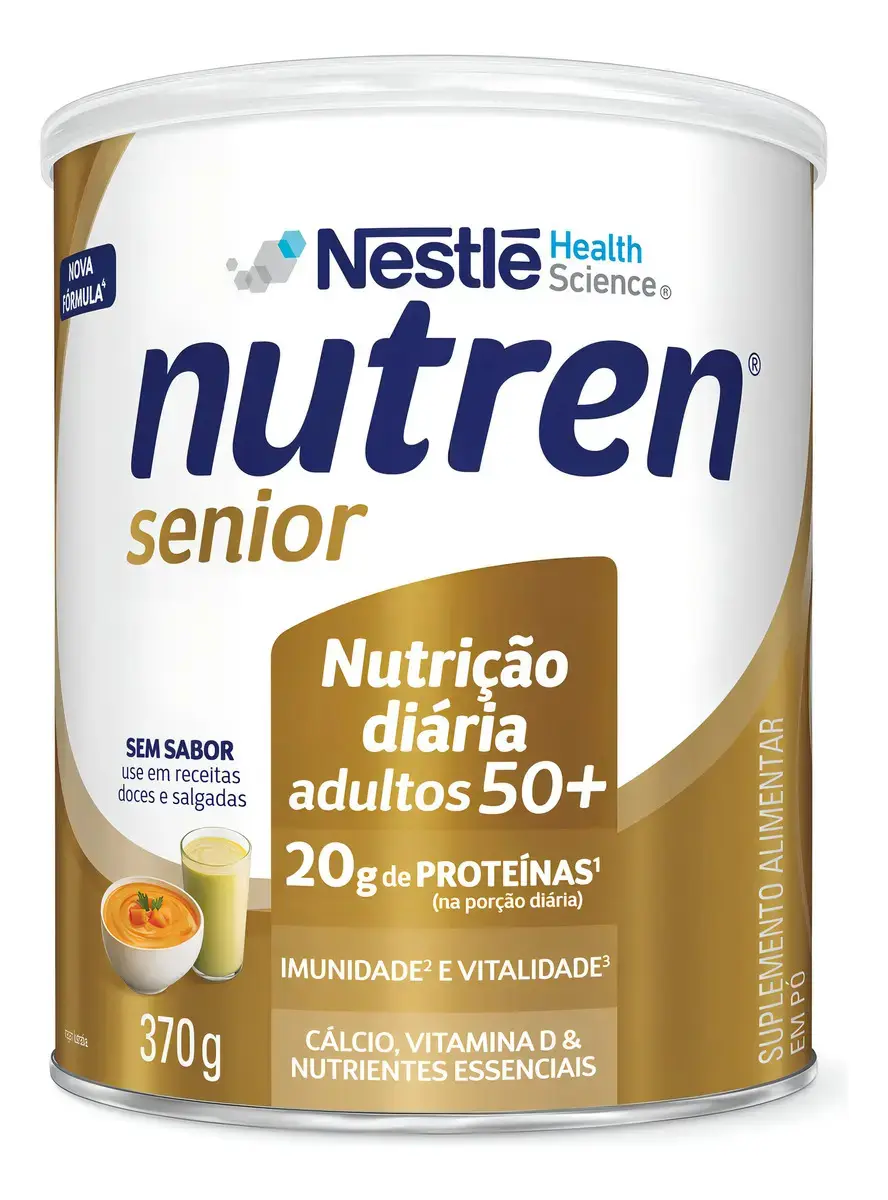 Suplemento em pó Nestlé alimentar nutren senior sem sabor Nutren x 370g - 1