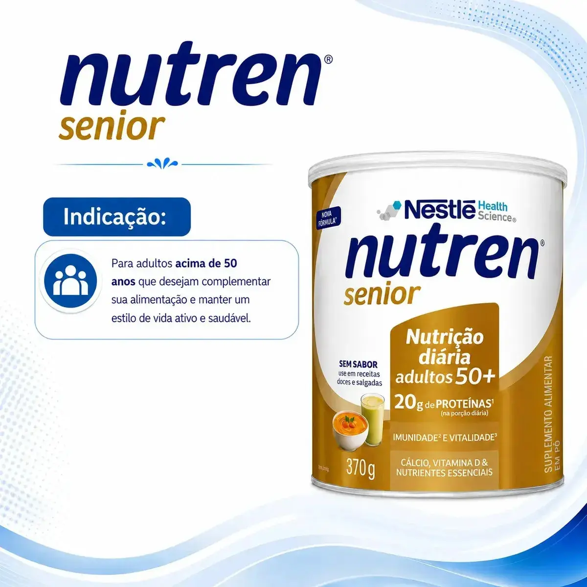 Suplemento em pó Nestlé alimentar nutren senior sem sabor Nutren x 370g thumbnail 2