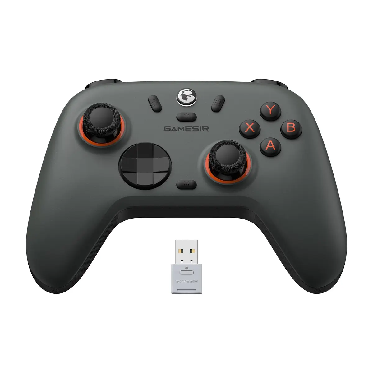 GameSir Nova 2 Lite Controle Sem Fio para PC com Hall Effect nos Analógicos e Gatilhos, 1000Hz 2.4G/Wired, Botões Programáveis – Compatível com PC, Switch, Steam, Android - Cinza Grafite