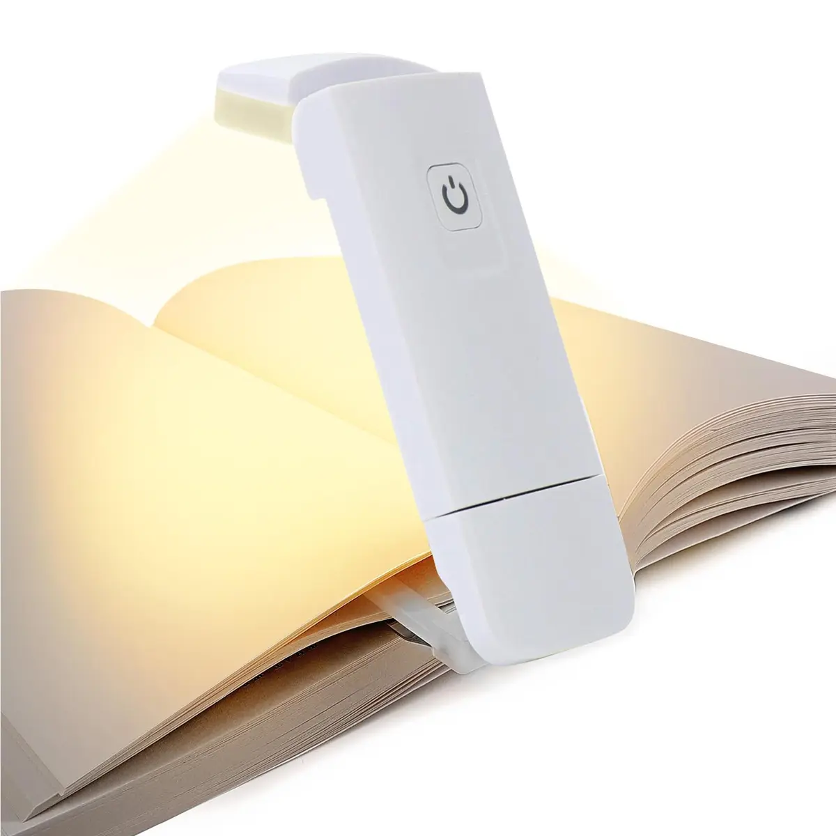 Luz de Leitura para Livro com Clipe, USB Recarregável, Braço Flexível