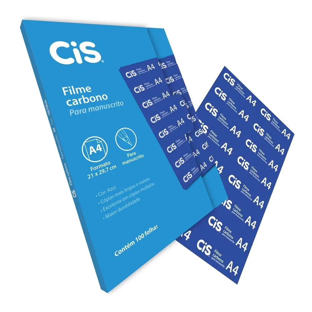 Papel Carbono, CIS, 30.2200, Azul, pacote de 100