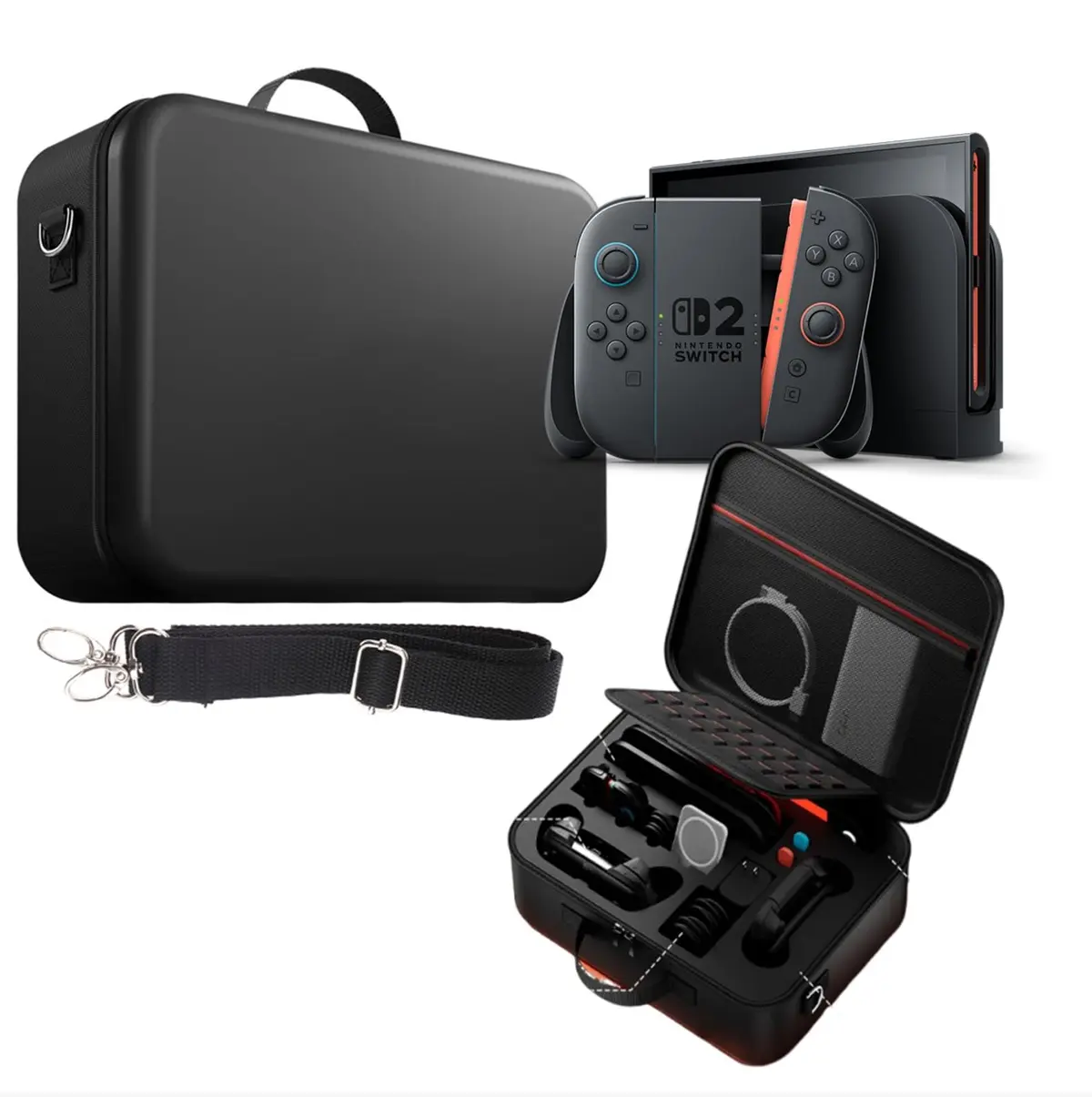 Maleta Bolsa Estojo Case Rigida Premium Preta Protetora Viagem Compativel Com Switch 2