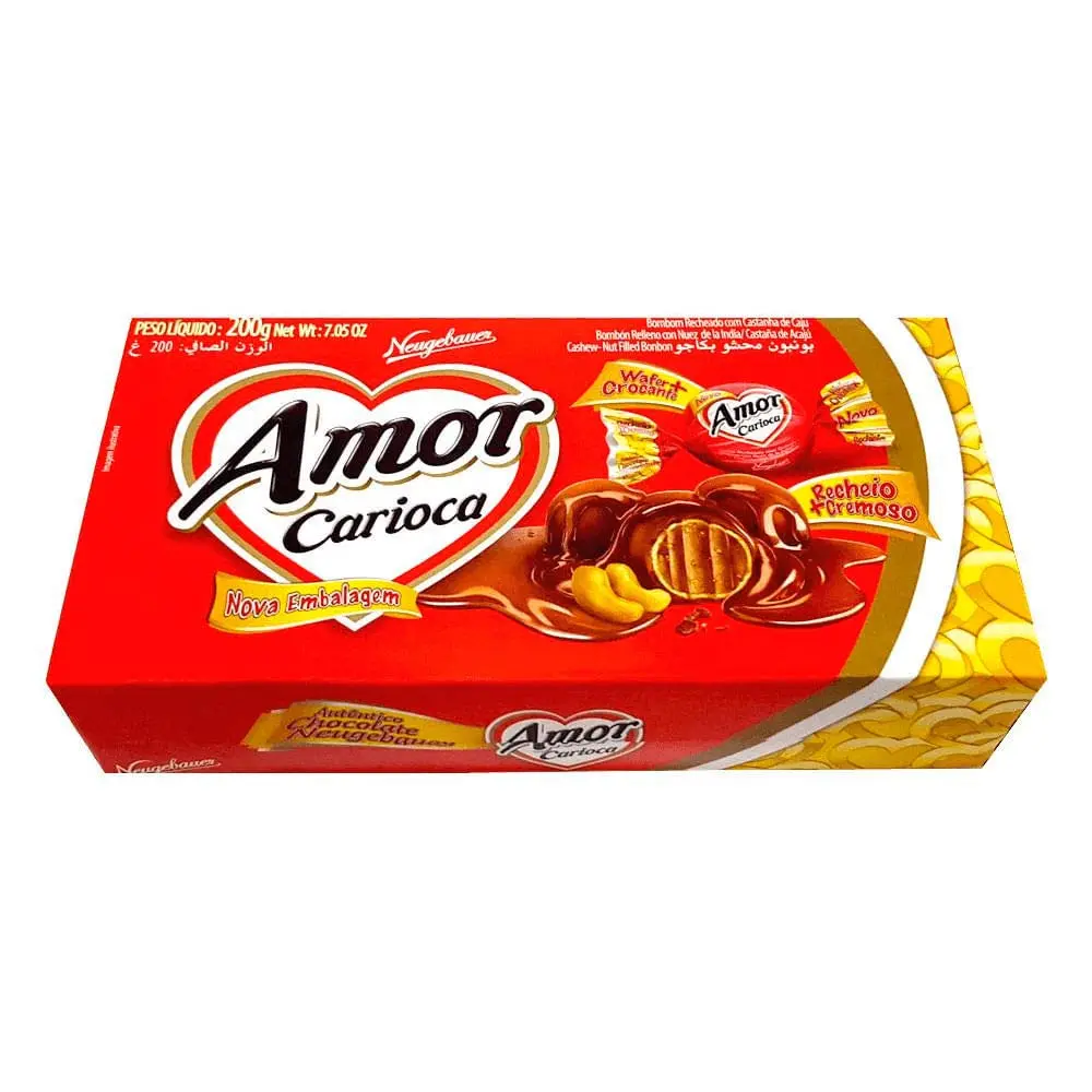Caixa bombom amor carioca chocolate ao leite neugebauer 200g