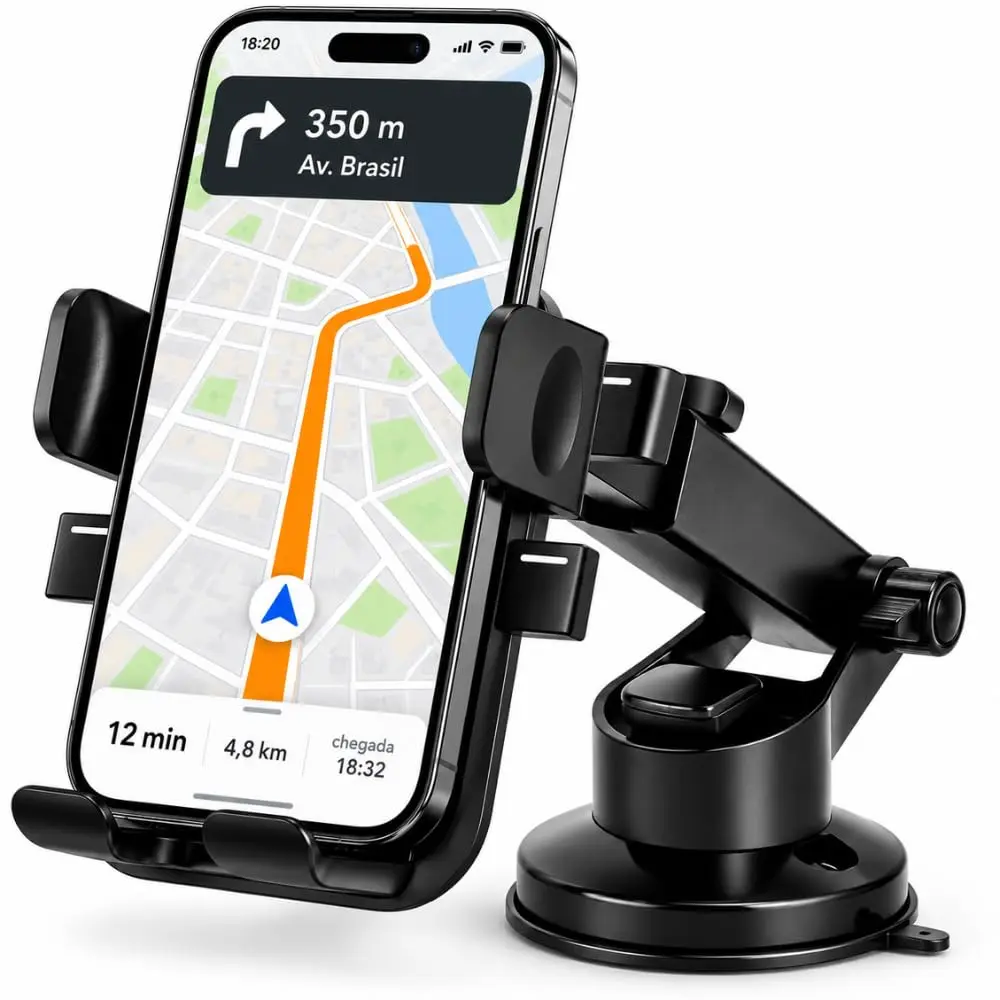 Suporte Celular Veicular 360 Graus Fixação Vidro Painel Antivibração Universal - 1