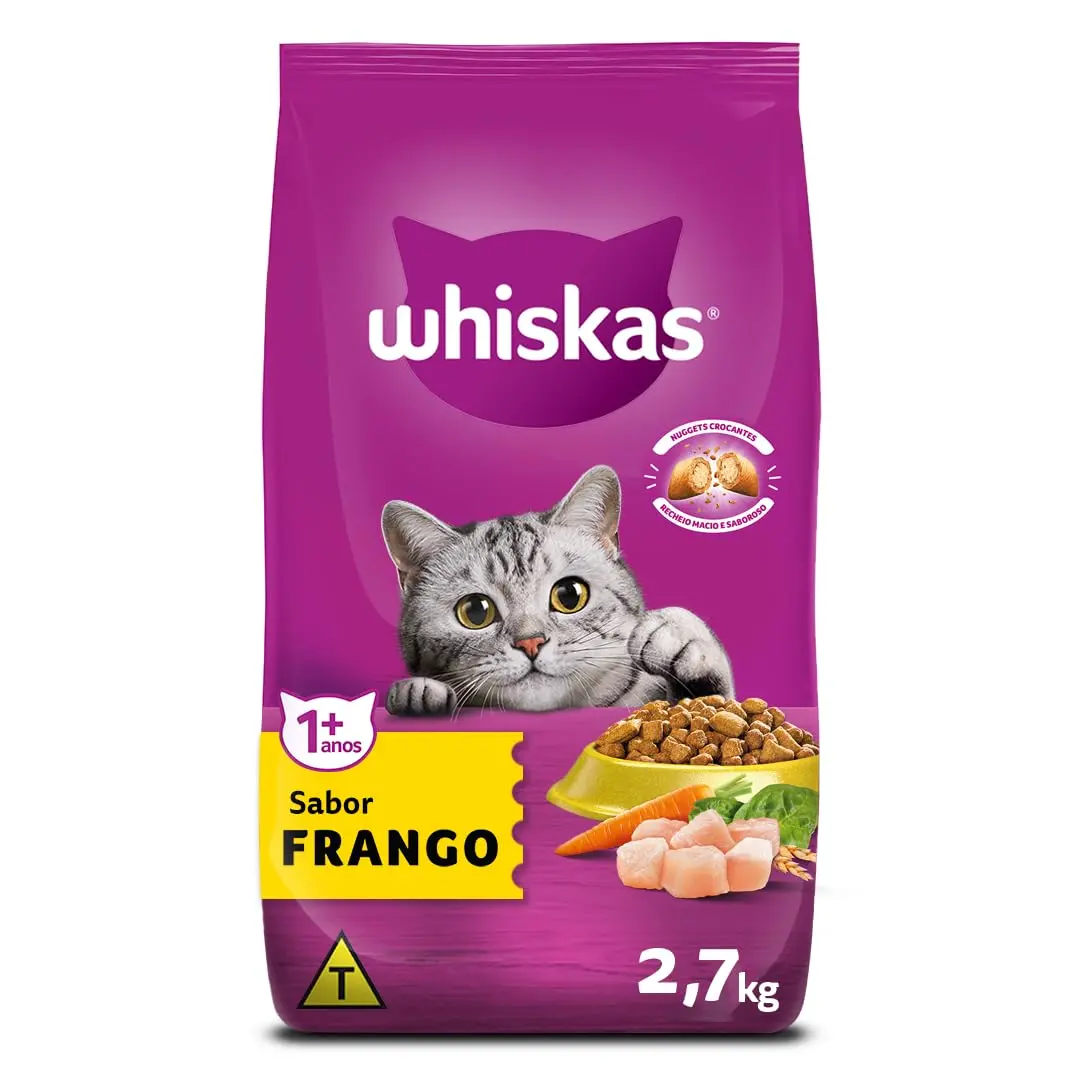 whiskas Ração Whiskas Frango Gatos Adultos 2 7 Kg
