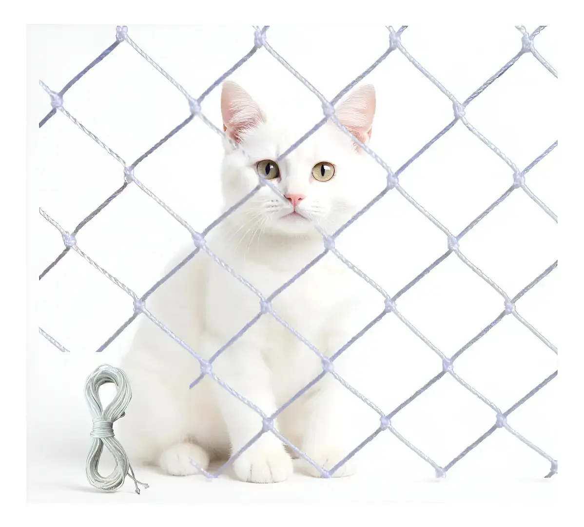 Rede Tela De Proteção Janelas Sacadas Gato 1,20x1,20 + Corda