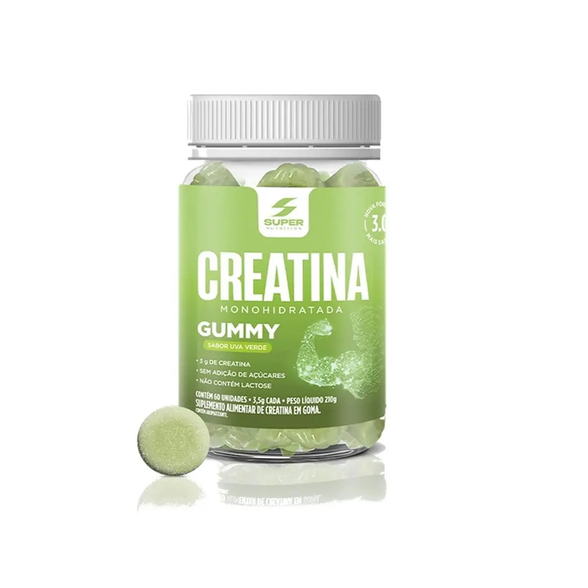 Super Gummy Creatina (60 gomas), Uva Verde, Super Nutrition