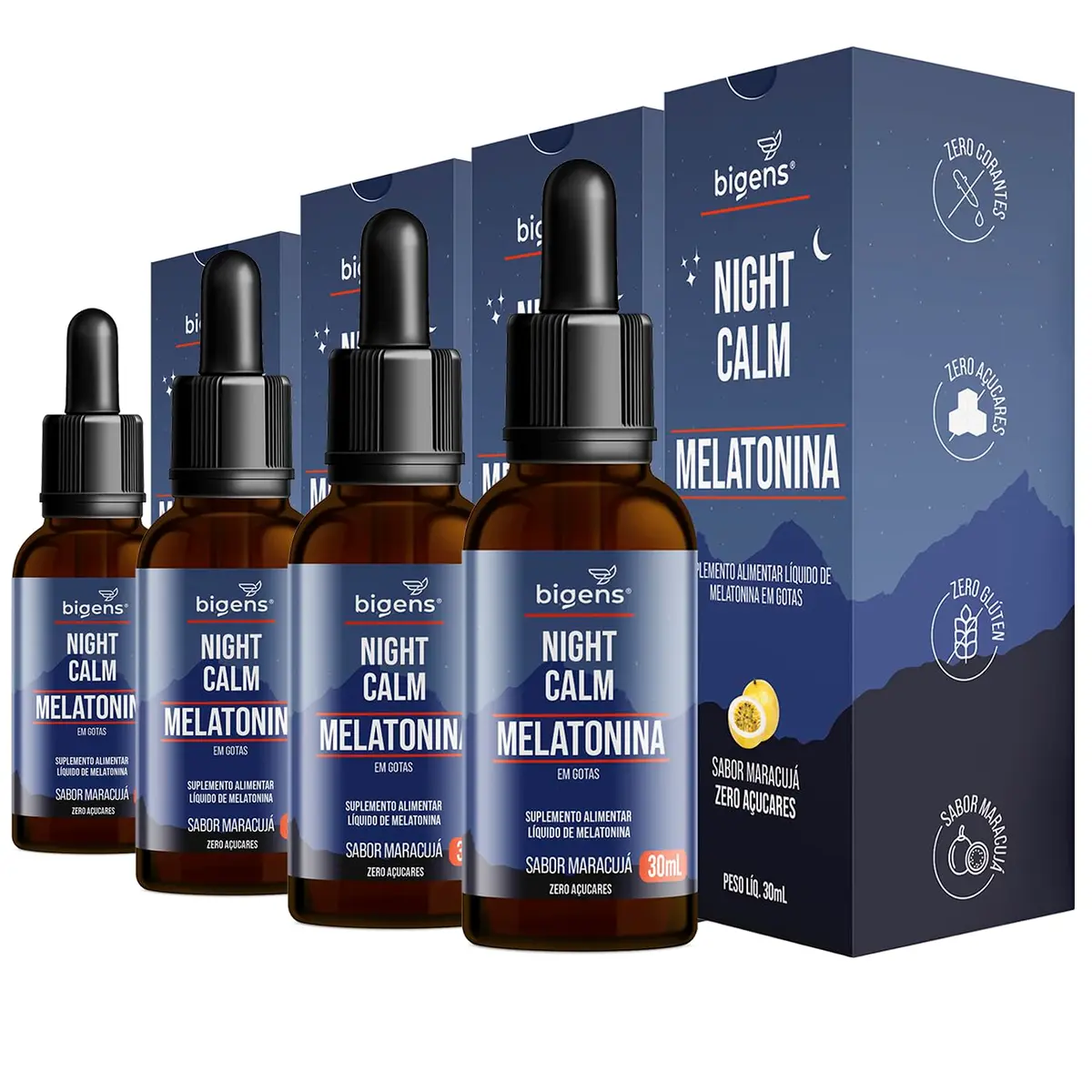 Bigens Night Calm, 30ml (Kit 4, Maracujá)