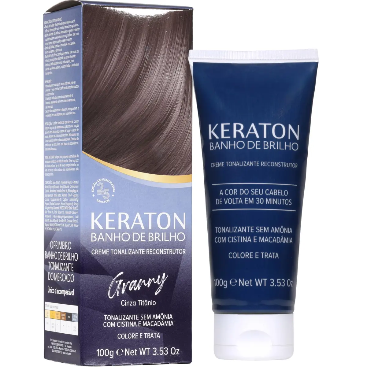 Keraton Tonalizante Banho de brilho 100g Granny Cinza Titânio | Ampla variedade para todos os estilos, do clássico ao ousado, com resultado uniforme e luminoso