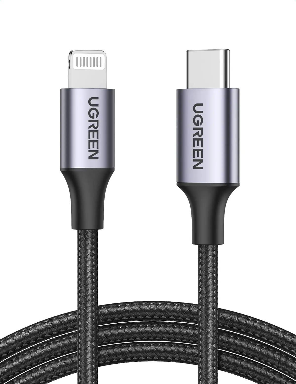 UGREEN Cabo Lightning Certificado MFi 2m, USB C para Lightning | Para iPhone 14/13/12/11/8/7/6 Pro Max Plus XR XS, iPad, AirPods Pro. Revestimento de alumínio, dissipação de calor