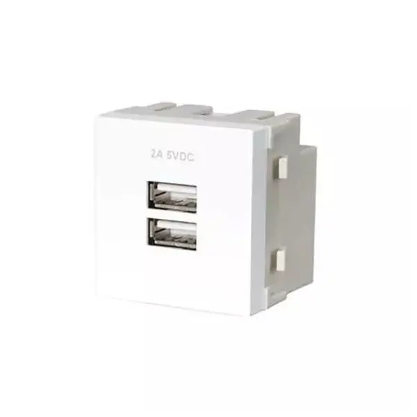 Tomada Dupla Carregador Usb 2a Bivolt Sleek Branco
