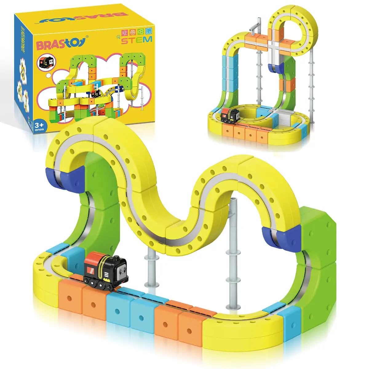 Brastoy Blocos de Montar Magnéticos Construção STEM Brinquedo Infantil Educativo (105 Peças) - 1