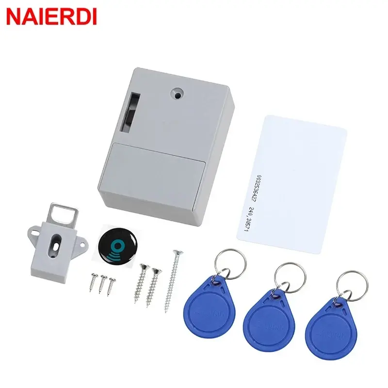 Naierdi armário digital fechaduras eletrônicas inteligentes sensor invisível bloqueio emid ic cartão gaveta para guarda-roupa móveis ferragem