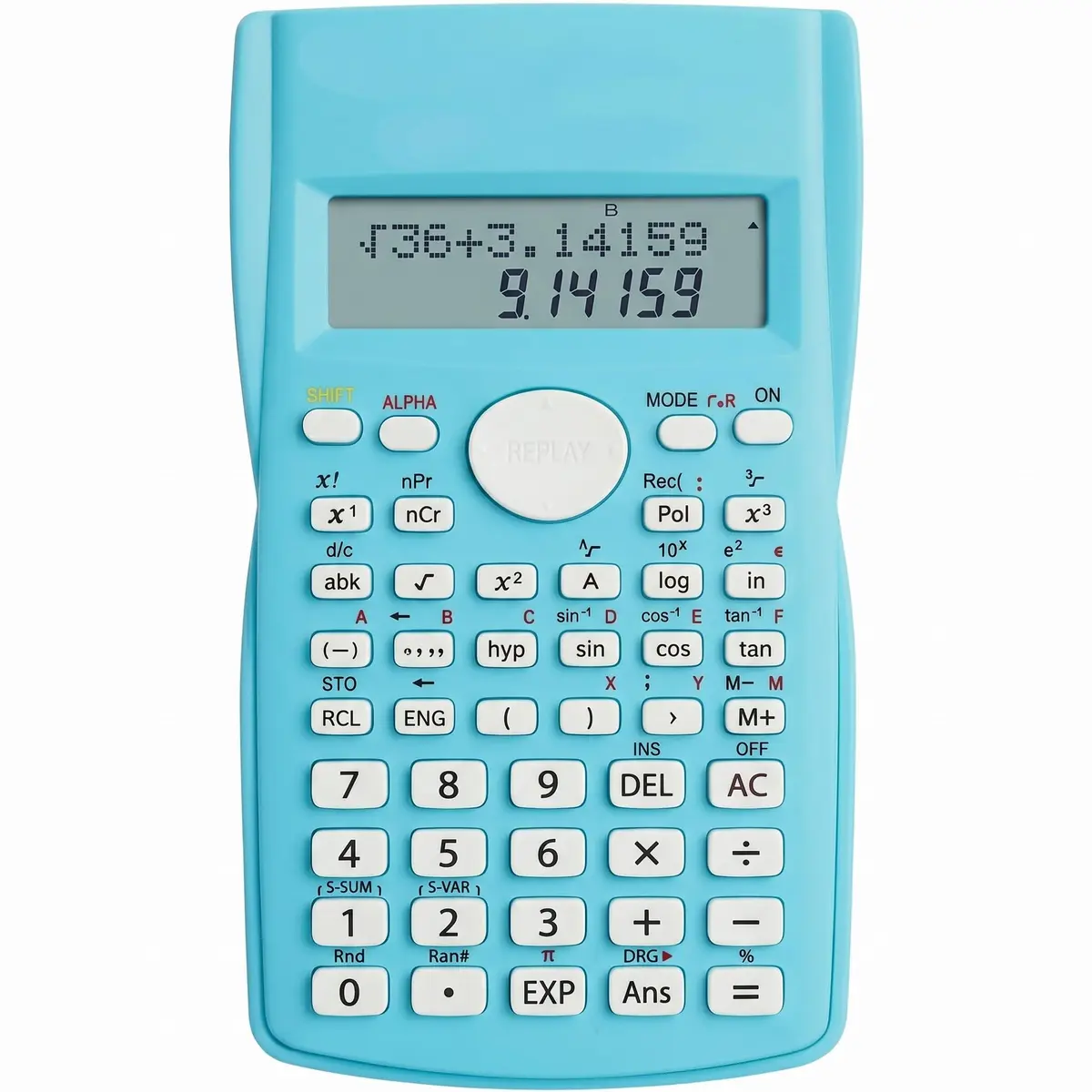 Calculadora Científica de Engenharia, 240 Funções, Display de Linha Dupla, Ideal para Escola e Escritório (Verde Ciano)