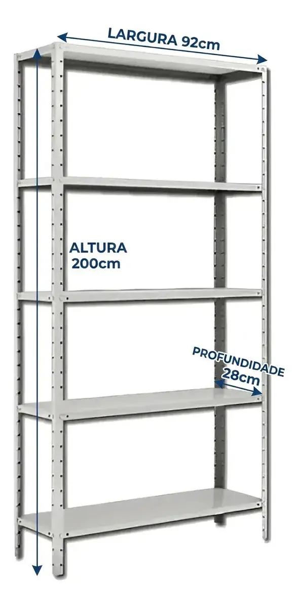 Estante Armario De Aço 5 Bandejas Suporta 120kg Prateleira de aço Prateleira - Gobi Brasil Estante Para Livros thumbnail 3