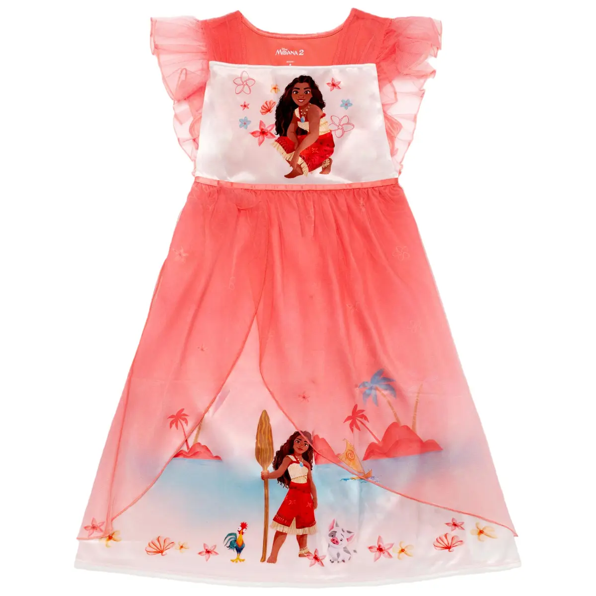 Disney Vestido de princesa para meninas, vestido de fantasia, pijama macio e fofo para crianças