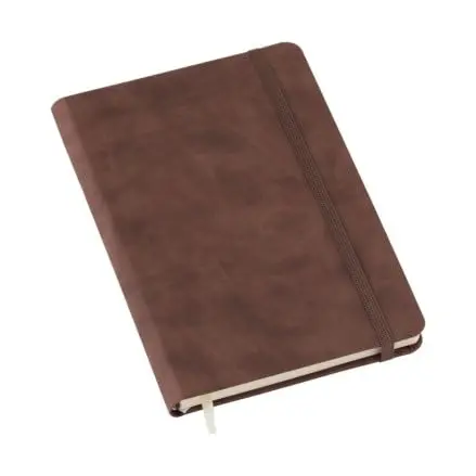 Caderno Sem Pauta A6 Caderneta de Bolso 80 Folhas 10x15 Capa Dura com Elástico Marrom